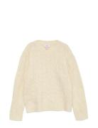 Vmaries Ls O-Neck Cable Pullover Bf Girl Beige Vero Moda Girl