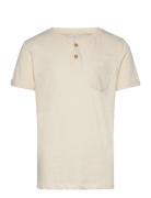 Top Ss Essentials W Placket Beige Lindex