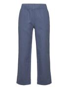 Trousers Linen Blend Blue Lindex