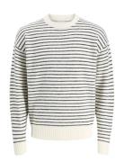 Jjsoho Ollie Stripe Knit Crew Neck Cream Jack & J S