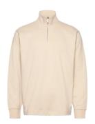 Slhrelaxluke Ls Half Zip Sweat Noos Beige Selected