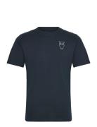 Alder Owl Chest Print Tee - Gots/Ve Navy Knowledge Cotton Apparel