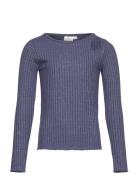 Tnrina L_S Glitter Rib Tee Blue The New