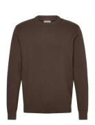 Rib Knitted O-Neck Knit Brown Lindbergh