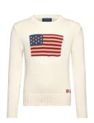 Combed Cotton-Flag Cn Swtr-Tp-Swt Cream Ralph Lauren Kids