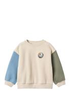 Sweatshirt L/S Badge Elliot Cream Wheat