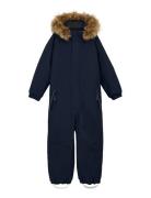 Coverall W. Fake Fur Navy Color Kids