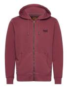 Essential Logo Washed Ziphood Burgundy Superdry