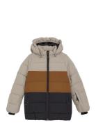 Ski Jacket -Quilt & Colorblock Brown Color Kids