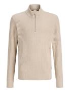 Jprblubarkley Knit Half Zip Jnr Beige Jack & J S