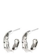 Bathilda Organic Shaped Hoop Earrings Silver-Plated Silver Pilgrim