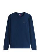 Tjm Slim Chest Linear Ls Tee Ext Navy Tommy Jeans