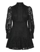 Remy Embroidered Mini Dress Black Bardot