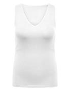 Cartime Life 2-Way V-Neck Tank Top Jrs White ONLY Carmakoma