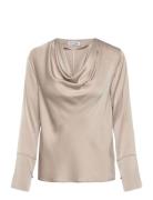 Zia Silk Blouse Beige Ahlvar Gallery