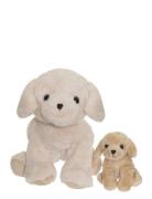 The Dog Tess With Puppy Beige Teddykompaniet