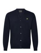 Cotton Merino V Neck Cardigan Navy Lyle & Scott