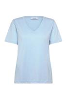Leti V-Hals T-Shirt Blue Minus