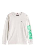 Hilfiger Sleeve Graphic Tee Ls Grey Tommy Hilfiger