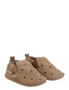 Slippers Suede Emb. Beige En Fant