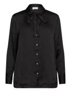 Rwmessina Ls Bow Shirt Black Rosemunde