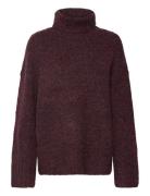Vmingrid Ls Roll Neck Pullover Noos Burgundy Vero Moda