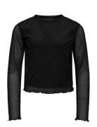 Kogjada Life L/S Rhinest Mesh Top Jrs Black Kids Only