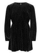 Kogvella L/S O-Neck Velvet Dress Jrs Black Kids Only