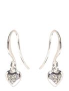Vilja Crystal Heart Earrings Silver-Plated Silver Pilgrim