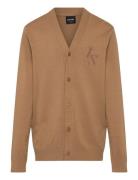 L&S Monogram Button Through Cardigan Brown Lyle & Scott