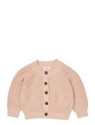 Knitted Classic Rib Cardigan Pink Copenhagen Colors