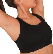 Front Zip Sports Bra Black