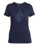 Icebreaker Women Merino 150 Tech Lite Iii Ss Tee Hike Path Midnight Na...