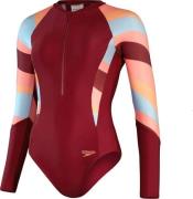 Speedo Women's Long Sleeve Swim Suit Oxblood/