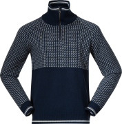 Men's Alvdal Wool Half Zip Navyblue/Vanillawhite