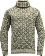 Devold Unisex Svalbard Sweater High Neck Olive/Offwhite