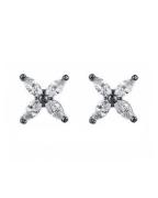 Everneed Cassie - small crystal studs - oxidized (U)