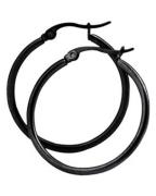 Everneed Mille Black Hoop Øreringe Medium