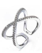 Everneed Scarlett - silver crossring with clear zirconia (U)