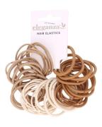 Eleganza Hårelastikker Beige   50 stk.