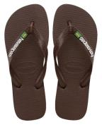Havaianas Brasil Logo - Mørkebrun/Hvid - Str. 45/46