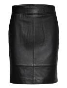 Francie Mini Leather Skirt Kort Skjørt Black Second Female