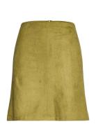 Recycled: Mini Skirt Made Of Suede Kort Skjørt Green Esprit Casual
