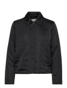 Minimal Padded Satin Jacket Fôret Jakke Black Calvin Klein