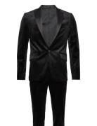 Velvet Tuxedo Suit Dress Black Lindbergh
