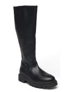 Slfemma High Shafted Leather Boot B Høye Støvletter Black Selected Fem...