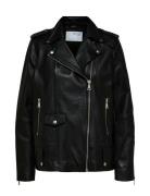 Slfmadison Leather Jacket B Noos Skinnjakke Skinnjakke Black Selected ...