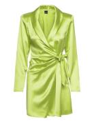 Satin Wrap Blazer Dress Kort Kjole Green Gina Tricot