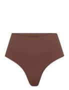 Ecocare Seamless Shaping Thong Stringtruse Undertøy Brown Spanx