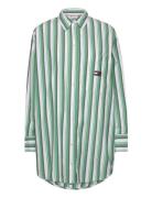 Tjw Ovr Stripe Shirt Dress Kort Kjole Green Tommy Jeans